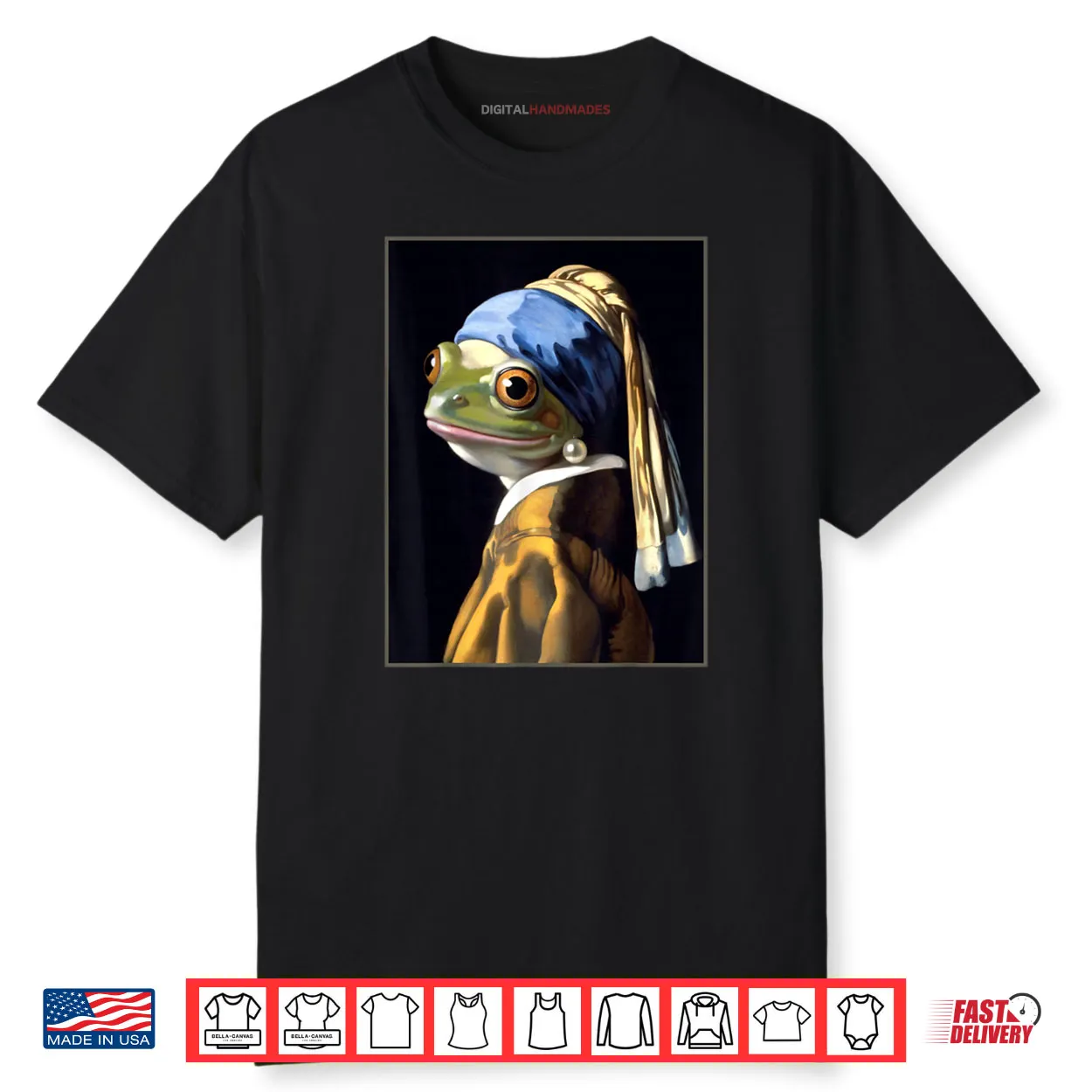 Frog Vermeer’s Girl with a Pearl Earring Parody Meme Shirt Frog Vermeer’s Girl with a Pearl Earring Parody Meme Shirt