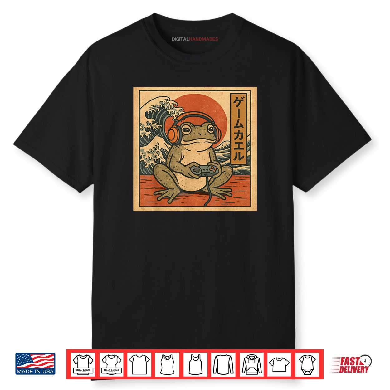 Gaming Frog Art Ukiyo e Japanese Gamer Anime Shirt Gaming Frog Art Ukiyo e Japanese Gamer Anime Shirt