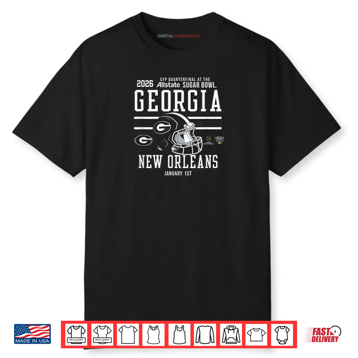 Georgia Bulldogs Sugar Bowl CFP Quarterfinal 2025 2026 Red Shirt Georgia Bulldogs Sugar Bowl CFP Quarterfinal 2025 2026 Red Shirt