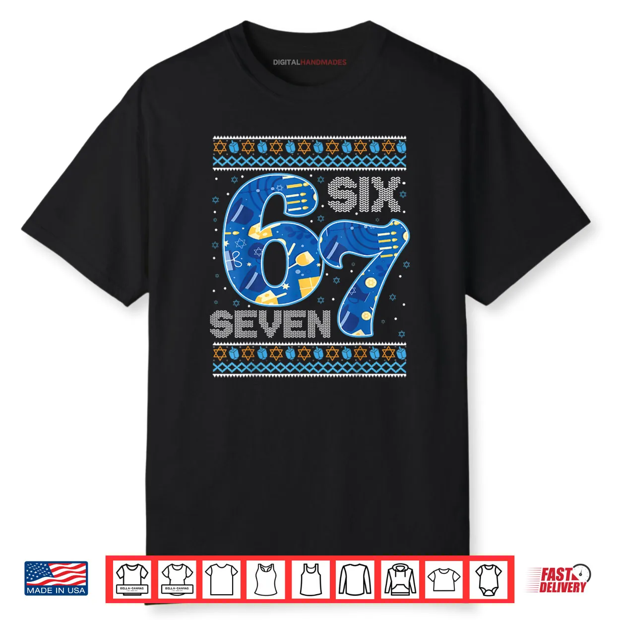 Hanukkah 67 Six Seven 67 Meme Jewish Menorah Chanukah Pajama Shirt Hanukkah 67 Six Seven 67 Meme Jewish Menorah Chanukah Pajama Shirt