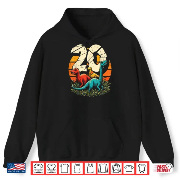 Hoodie 20th Birthday TRex Dinosaur 20 Year Old Shirt