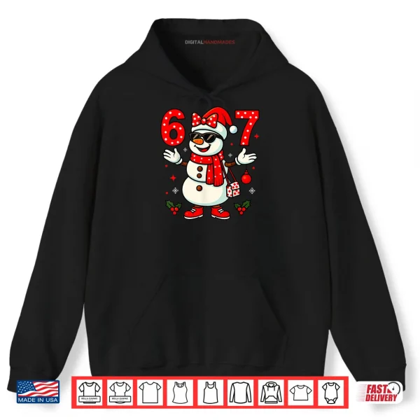 6 7 Christmas Women Bow Snowman six Seven Teacher Shirt 2 Hoodie 6 7 Christmas Women Bow Snowman six Seven Teacher Shirt