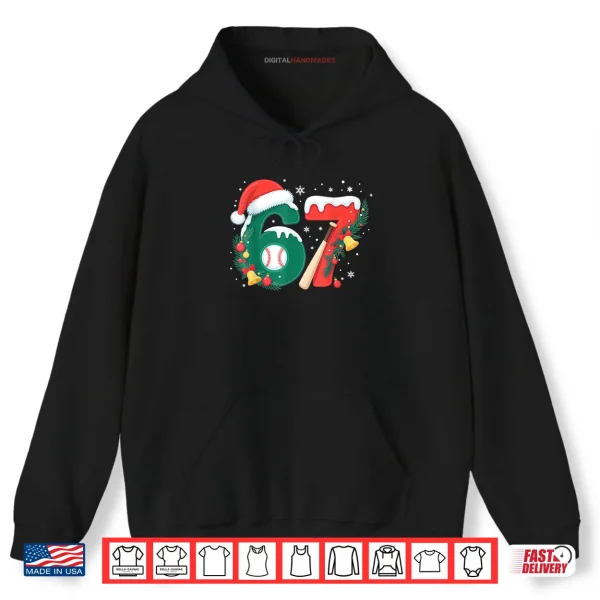 Hoodie 67 Christmas Baseball 6 7 Meme Boys Six Seven Christmas Shirt