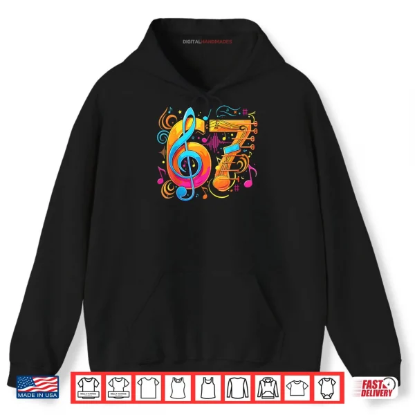 Hoodie 67 Meme Funny Music Notes Six Seven Shirt
