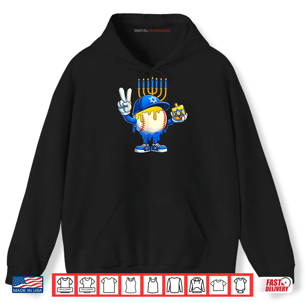 Baseball Ice Cream Drip Dreidel Happy Hanukkah Shirt Baseball Ice Cream Drip Dreidel Happy Hanukkah Shirt