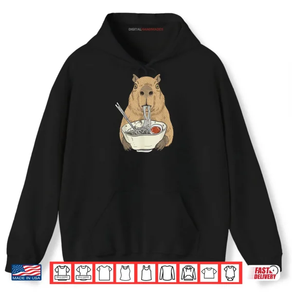 Hoodie Capybara Ramen Japanese Kawaii Anime Gifts Shirt