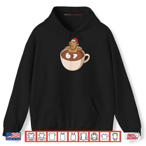 Hoodie Chill Capybara Christmas Hot Cocoa 67 Marshmallow Six Seven Shirt 2
