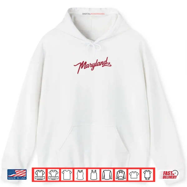 Classic Maryland Flag Script Shirt 2 Hoodie Classic Maryland Flag Script Shirt