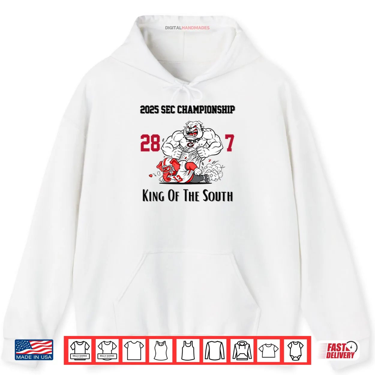 Georgia Bulldogs 2025 SEC Championship 28–7 King Of The South Shirt Georgia Bulldogs 2025 SEC Championship 28–7 King Of The South Shirt