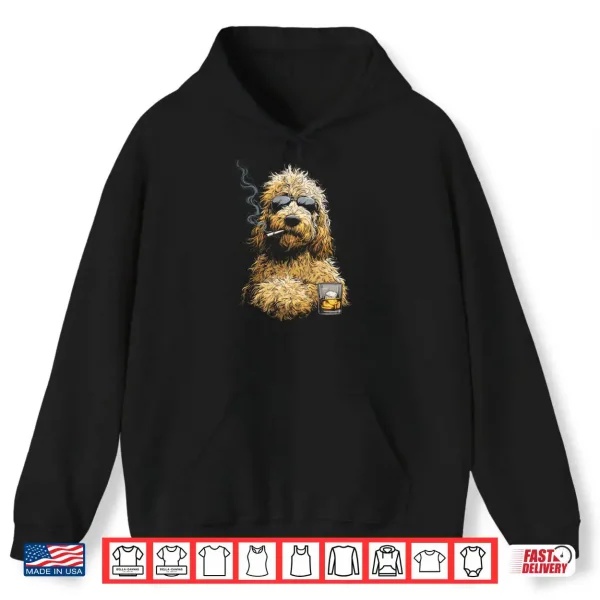 Goldendoodle Smoking Cigarette Whisky Lover Funny Doodle Dog Shirt 2 Hoodie Goldendoodle Smoking Cigarette Whisky Lover Funny Doodle Dog Shirt