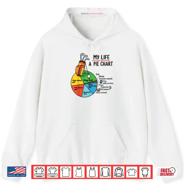 Hoodie Golf My Life Pie Chart Think About Golf Research Golf Shirt