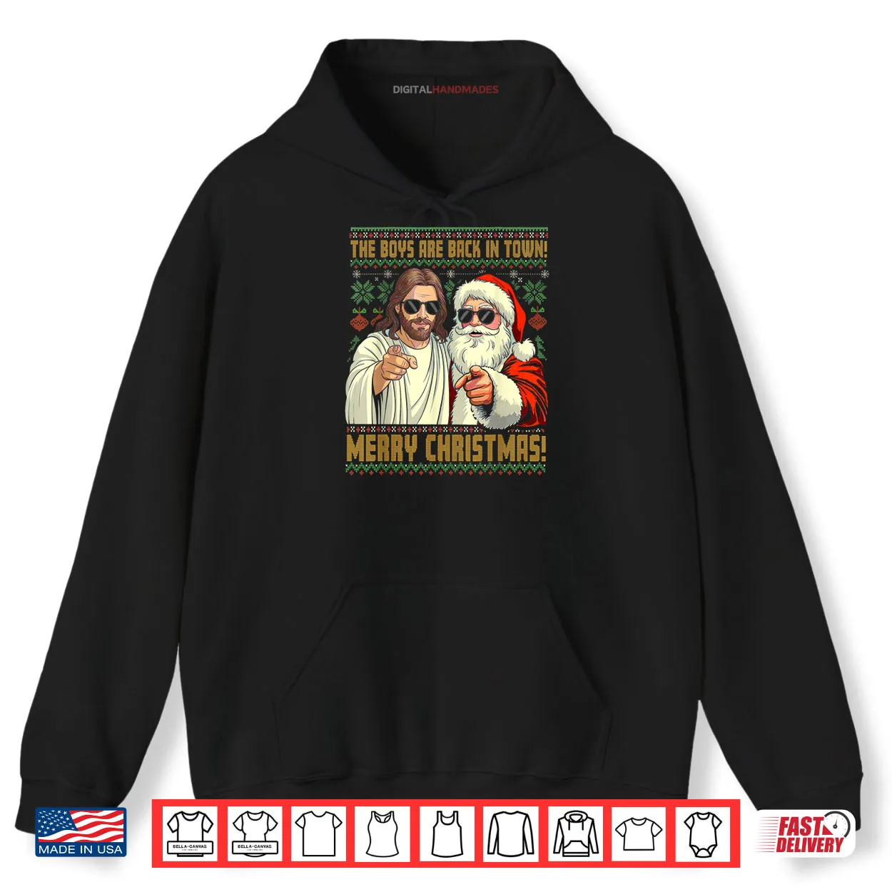 Jesus Santa The Boys are Back in Town Merry Christmas Shirt Jesus Santa The Boys are Back in Town Merry Christmas Shirt
