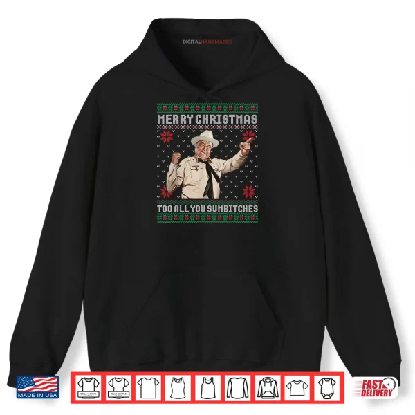 Merry Christmas to All You Sumbitches Ugly Sweater Vintage Shirt 2 Hoodie Merry Christmas to All You Sumbitches Ugly Sweater Vintage Shirt 1