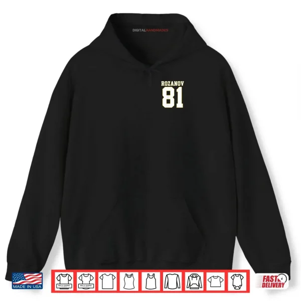 Hoodie Rozanov 81 Bold Varsity Retro Athletic Number Shirt