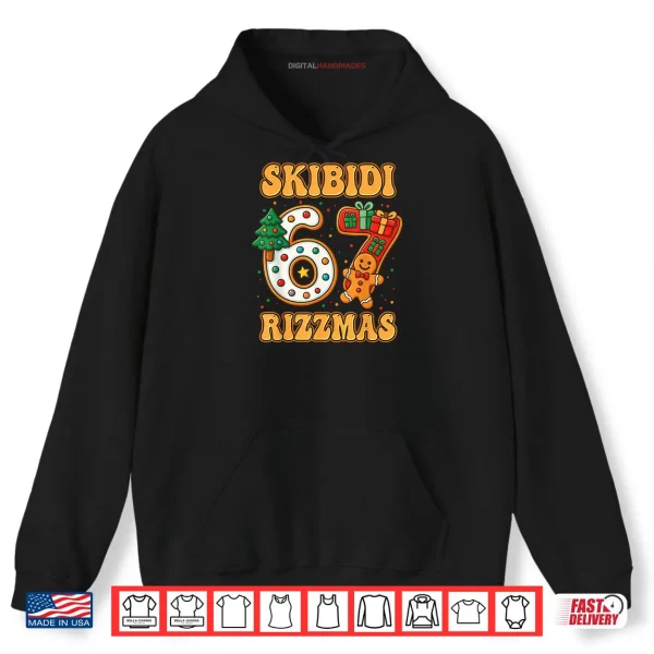 SKIBIDI 67 RIZZMAS Funny Six Seven Meme Christmas Shirt 2 Hoodie SKIBIDI 67 RIZZMAS Funny Six Seven Meme Christmas Shirt