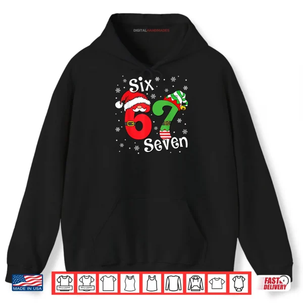 Hoodie Six Seven 67 Meme 6 7 Elf Santa Christmas Pajamas Shirt