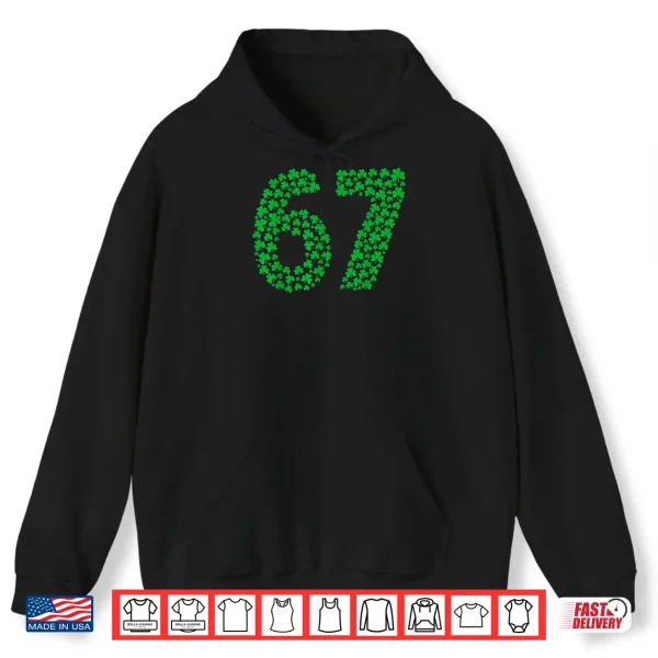 Hoodie Six Seven Meme 67 St Patricks Day Shamrocks Shirt