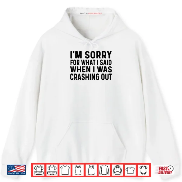 Hoodie Sorry What I Said When I was Crashing Out Shirt