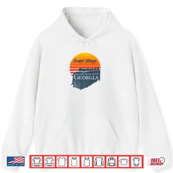 Hoodie Sunset Village Georgia Peach State Vintage Sunset Shirt