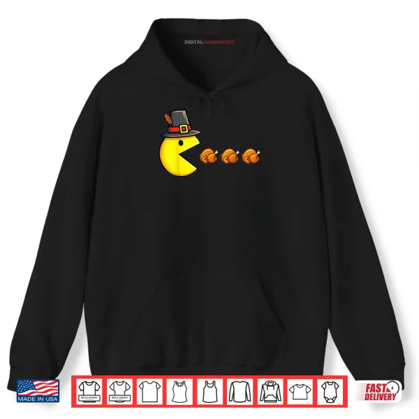 Hoodie Thanksgiving Video Game Eating Turkey Gamer Shirt