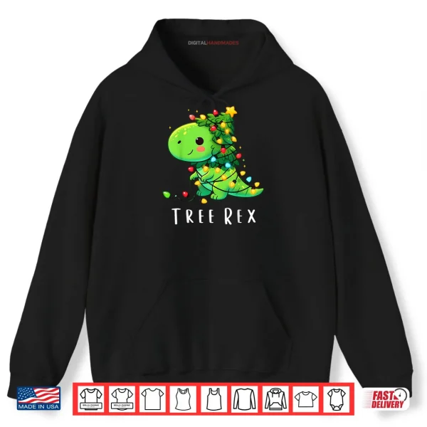 Hoodie Tree Rex Xmas Trex Boys Toddler Christmas Dinosaur Shirt