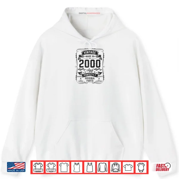 Hoodie Vintage 2000 26yr 26th Birthday Gifts for Men 26 Years Old Shirt