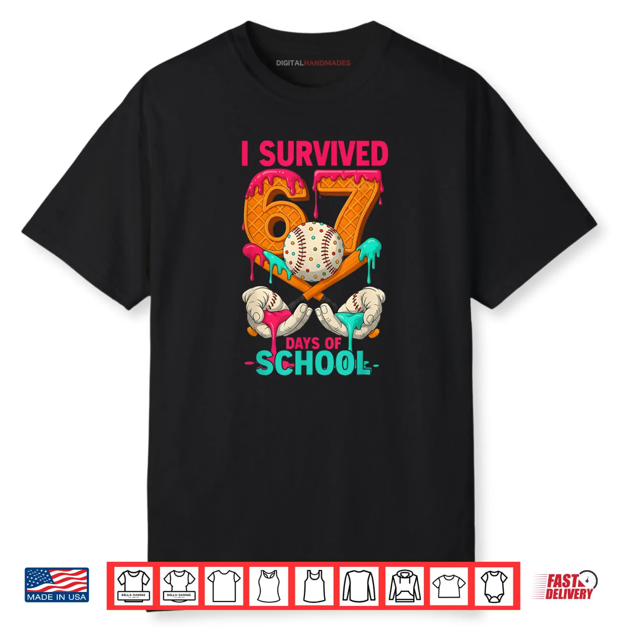 I Survived 67 Days of School Funny Meme Teachers Students Shirt I Survived 67 Days of School Funny Meme Teachers Students Shirt