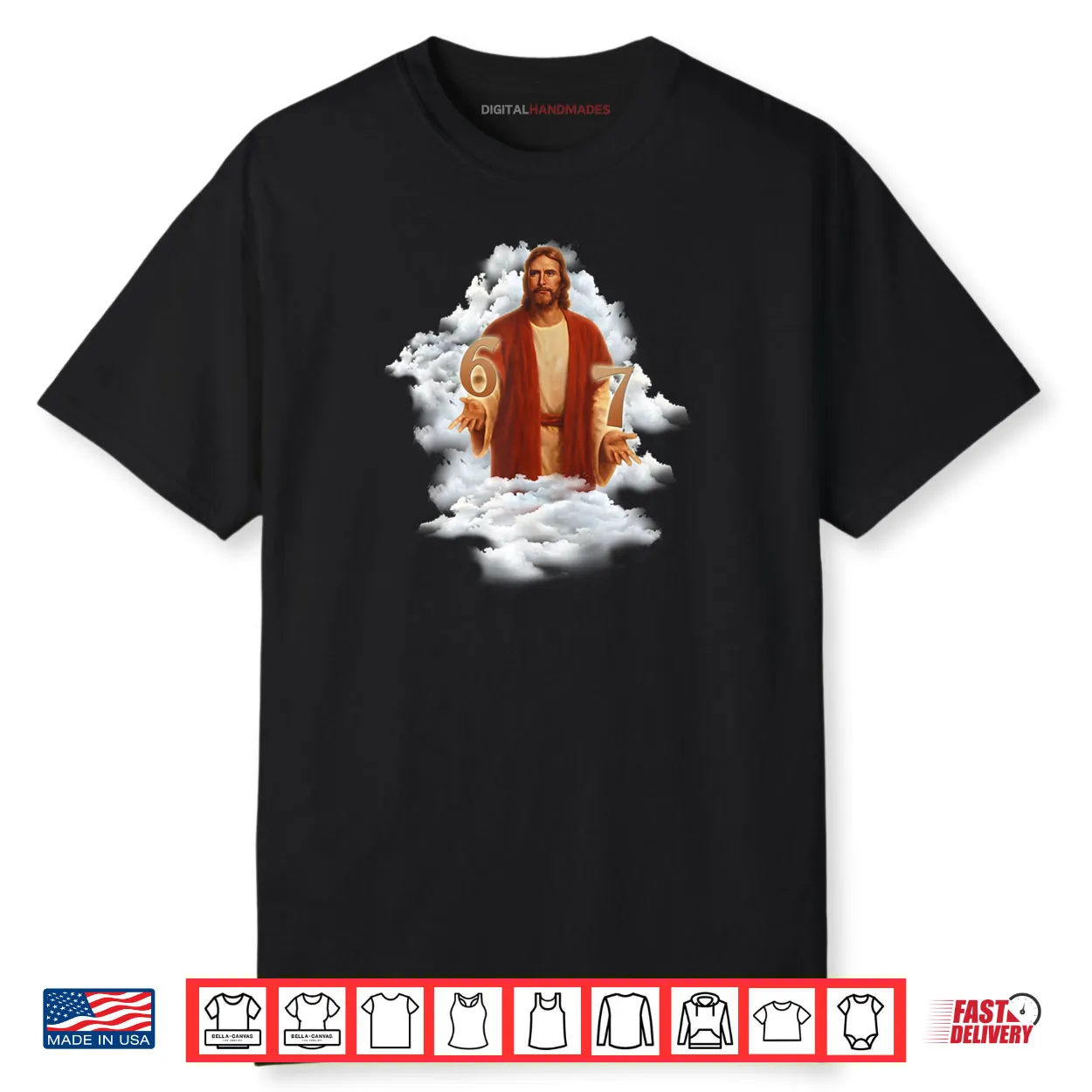 Jesus Doing 6 7 Meme Christ Six Seven Painting VBS Shirt Jesus Doing 6 7 Meme Christ Six Seven Painting VBS Shirt