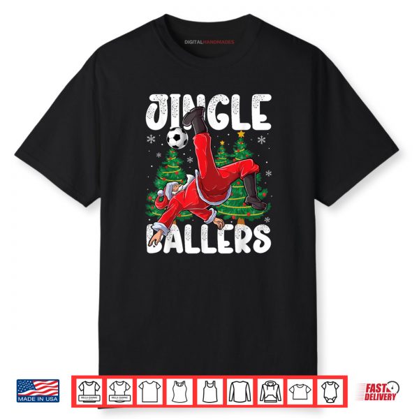 Jingle Ballers Santa Football Christmas Soccer Plaid Shirt