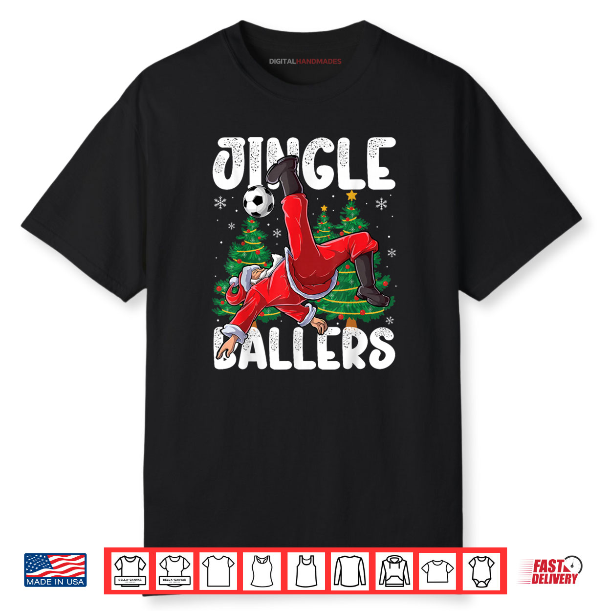 Jingle Ballers Santa Football Christmas Soccer Plaid Shirt Jingle Ballers Santa Football Christmas Soccer Plaid Shirt