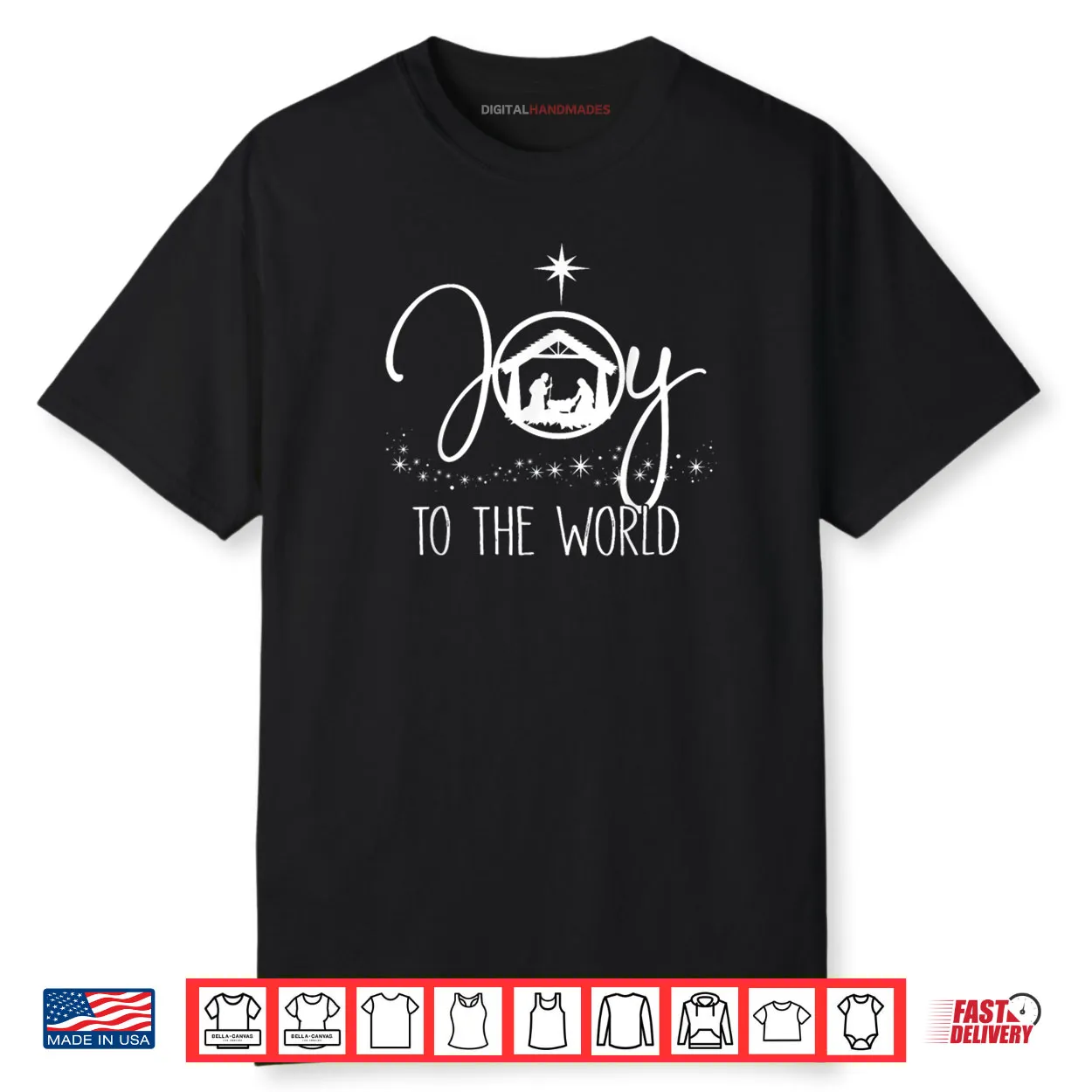 Joy to The World Jesus Christian Nativity Scence Christmas Shirt Joy to The World Jesus Christian Nativity Scence Christmas Shirt
