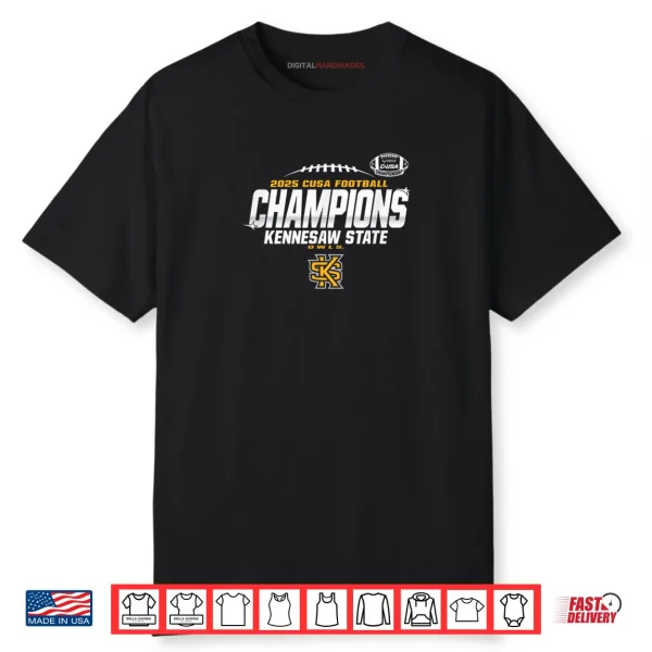 Kennesaw State Owls C USA Champs 2025 Football Locker Room Shirt