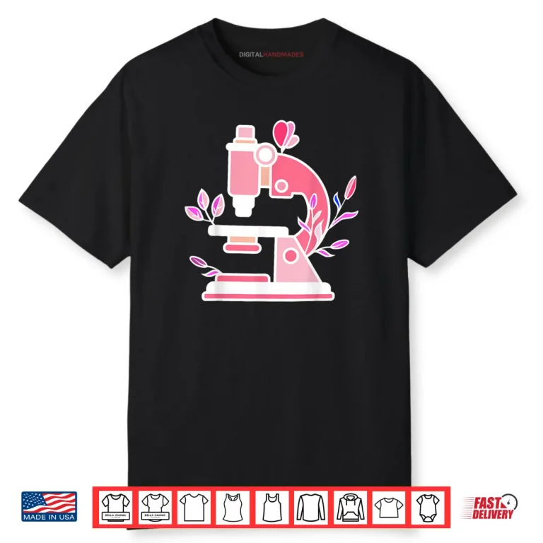 Lab Science Floral Microscope Biologist Science Valentines Shirt