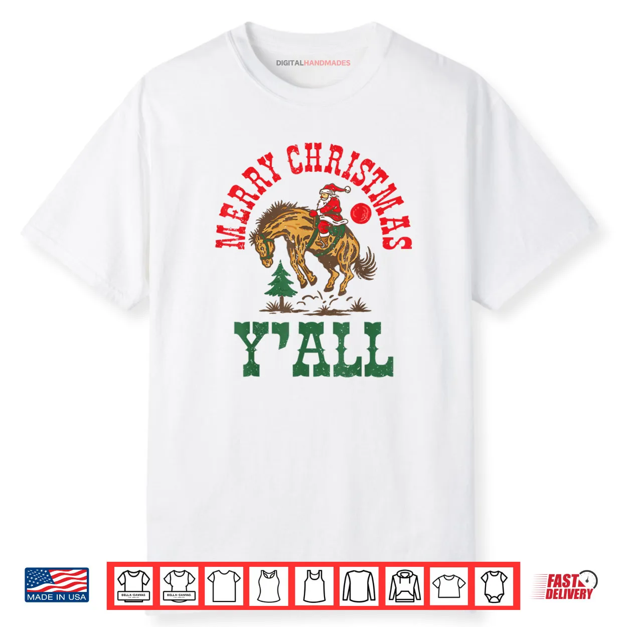 Merry Christmas Yall Western Country Rodeo Santa Cowboy Shirt Merry Christmas Yall Western Country Rodeo Santa Cowboy Shirt