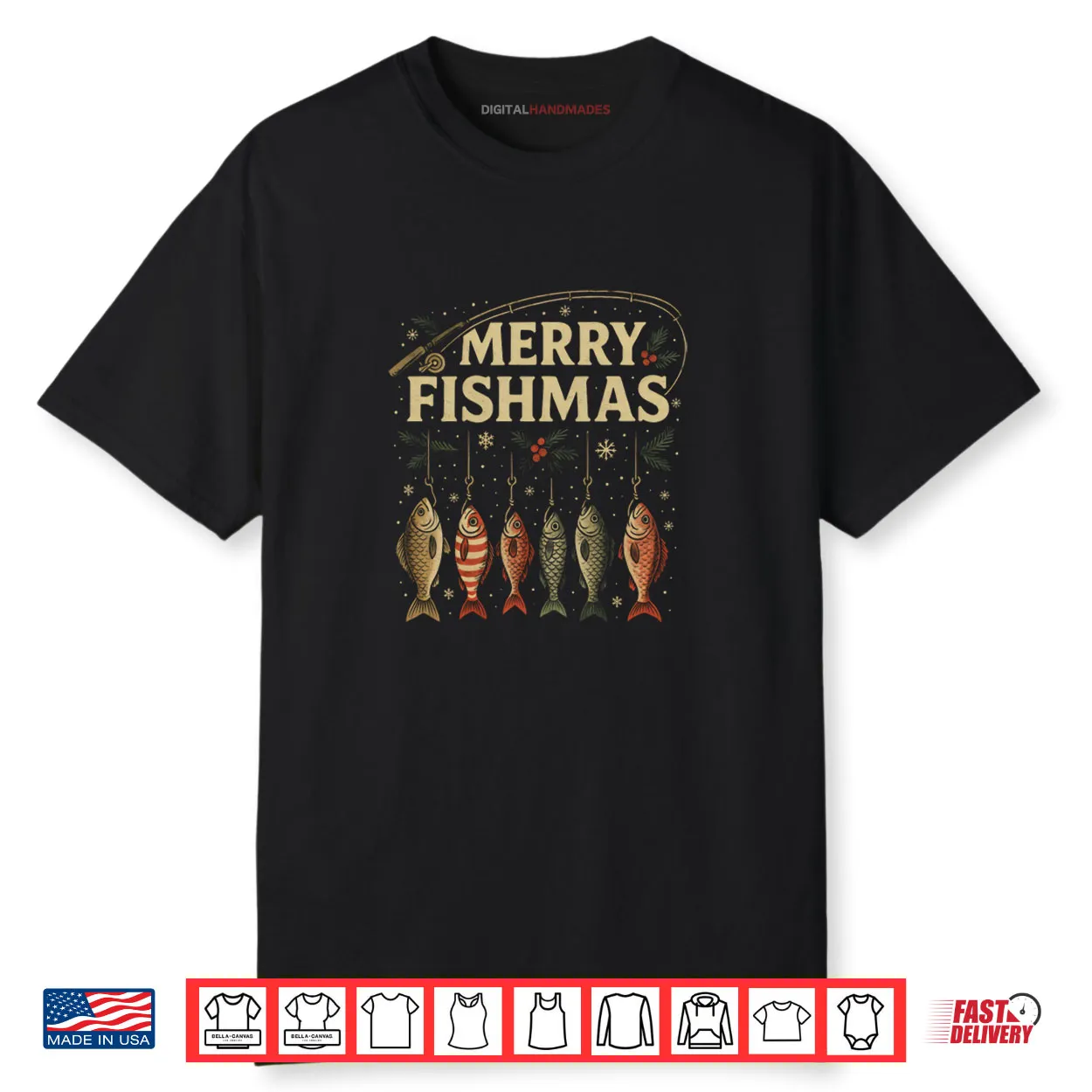 Merry Fishmas Retro Fishing Christmas Fisherman Xmas Holiday Shirt Merry Fishmas Retro Fishing Christmas Fisherman Xmas Holiday Shirt