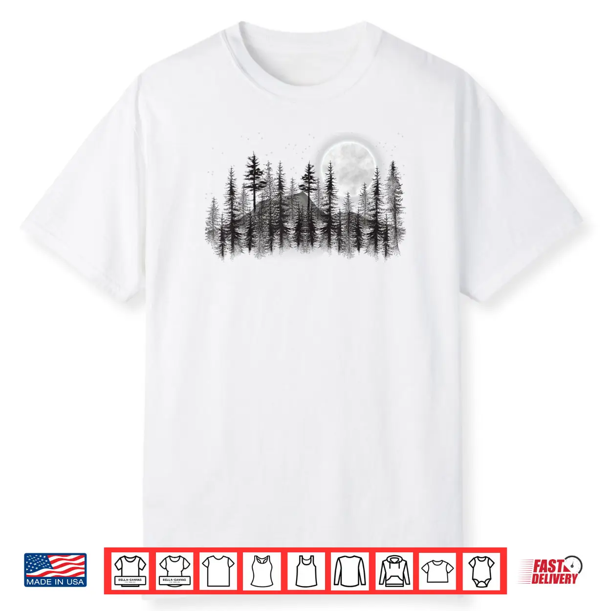 Mountain Forest Moon and Stars Night Sky Shirt Mountain Forest Moon and Stars Night Sky Shirt