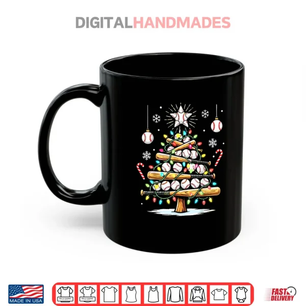 Baseball Christmas Tree Lights Shirt 3 Mug Baseball Christmas Tree Lights Shirt