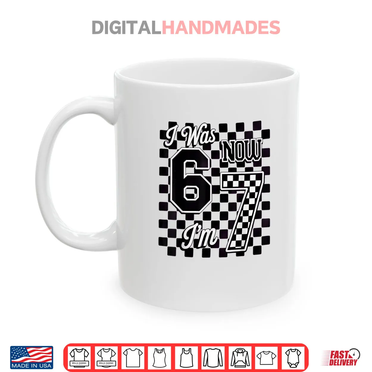 Checkered I was 6 Now I’m 7 Birthday Seven Years Old Shirt Checkered I was 6 Now I’m 7 Birthday Seven Years Old Shirt