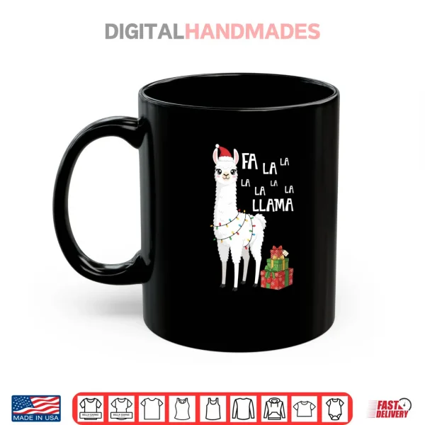 Mug Fa La La Llama Xmas Lights Funny Llama Lover Xmas Pajamas Shirt