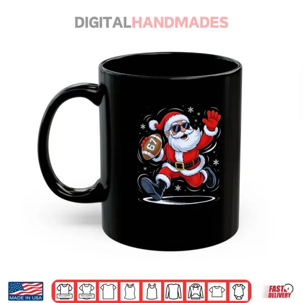 Mug Football Santa 67 Christmas Xmas Holiday Shirt