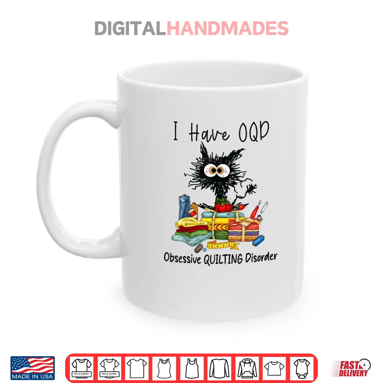 Funny Cat I Have OQD Obsessive Quilting Disorder Quilters Shirt Funny Cat I Have OQD Obsessive Quilting Disorder Quilters Shirt