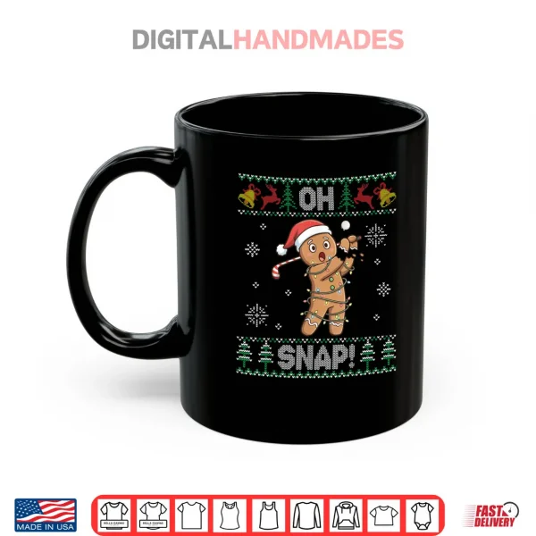Mug Gingerbread Golf Christmas Cookie Oh Snap Santa Ugly Sweater Shirt