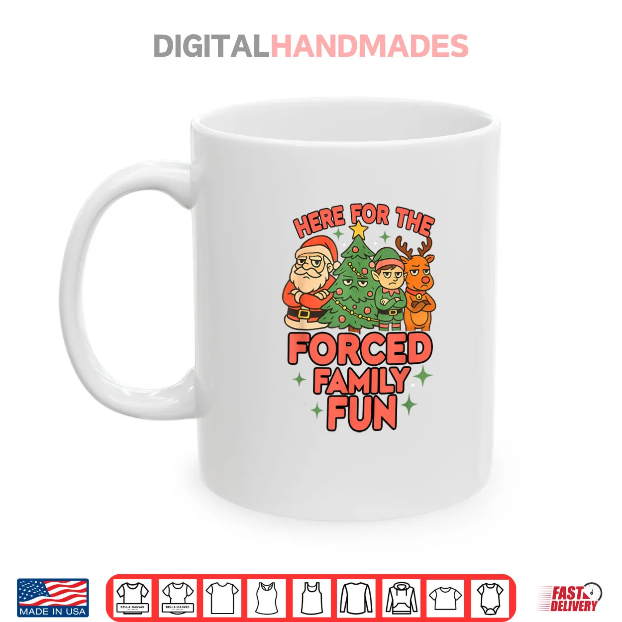 Here for The Forced Family Fun 2025 Family Matchin Christmas Shirt Here for The Forced Family Fun 2025 Family Matchin Christmas Shirt