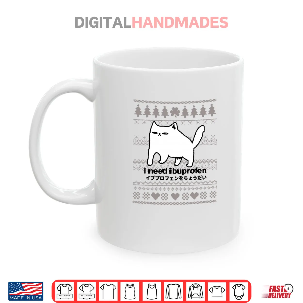 I Need Ibuprofen Funny Cat Christmas Ugly Style Shirt I Need Ibuprofen Funny Cat Christmas Ugly Style Shirt