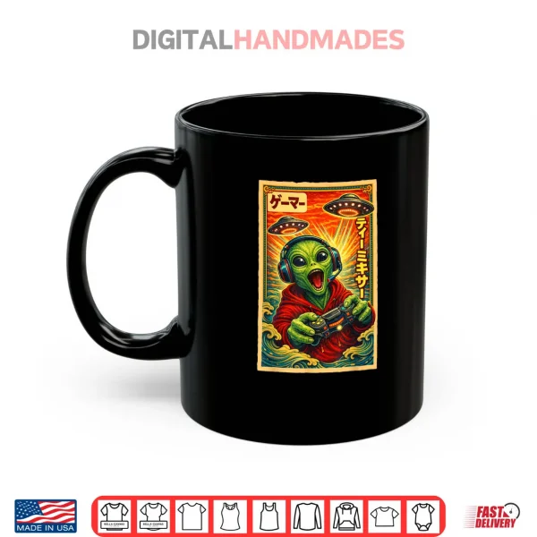 Mug Japanese Retro Vintage UFO Alien Gamer Shirt