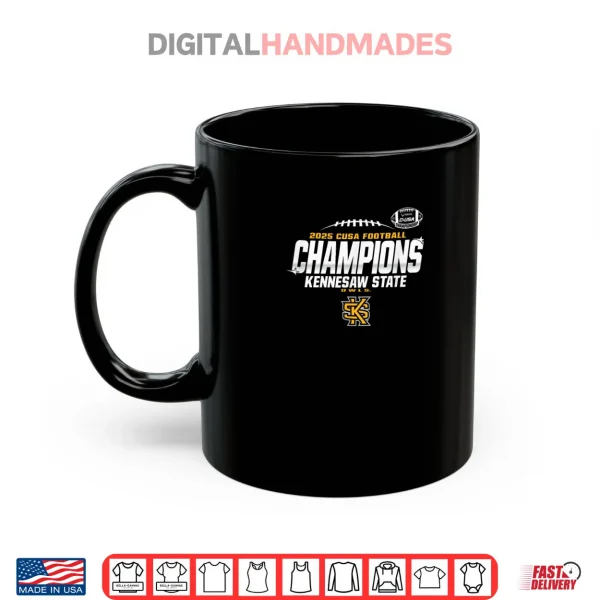 Kennesaw State Owls C USA Champs 2025 Football Locker Room Shirt 3 Mug Kennesaw State Owls C USA Champs 2025 Football Locker Room Shirt 1
