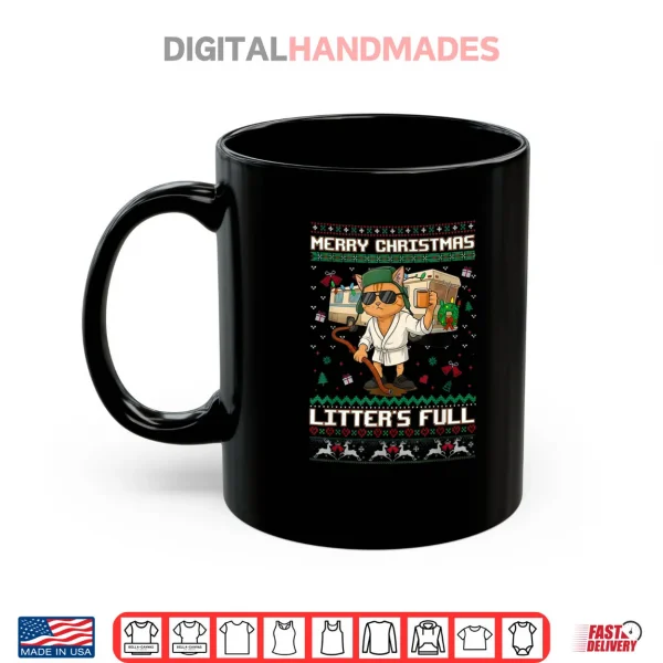 Merry Christmas Litter's Full Funny Cat Ugly Xmas Shirt 3 Mug Merry Christmas Litters Full Funny Cat Ugly Xmas Shirt