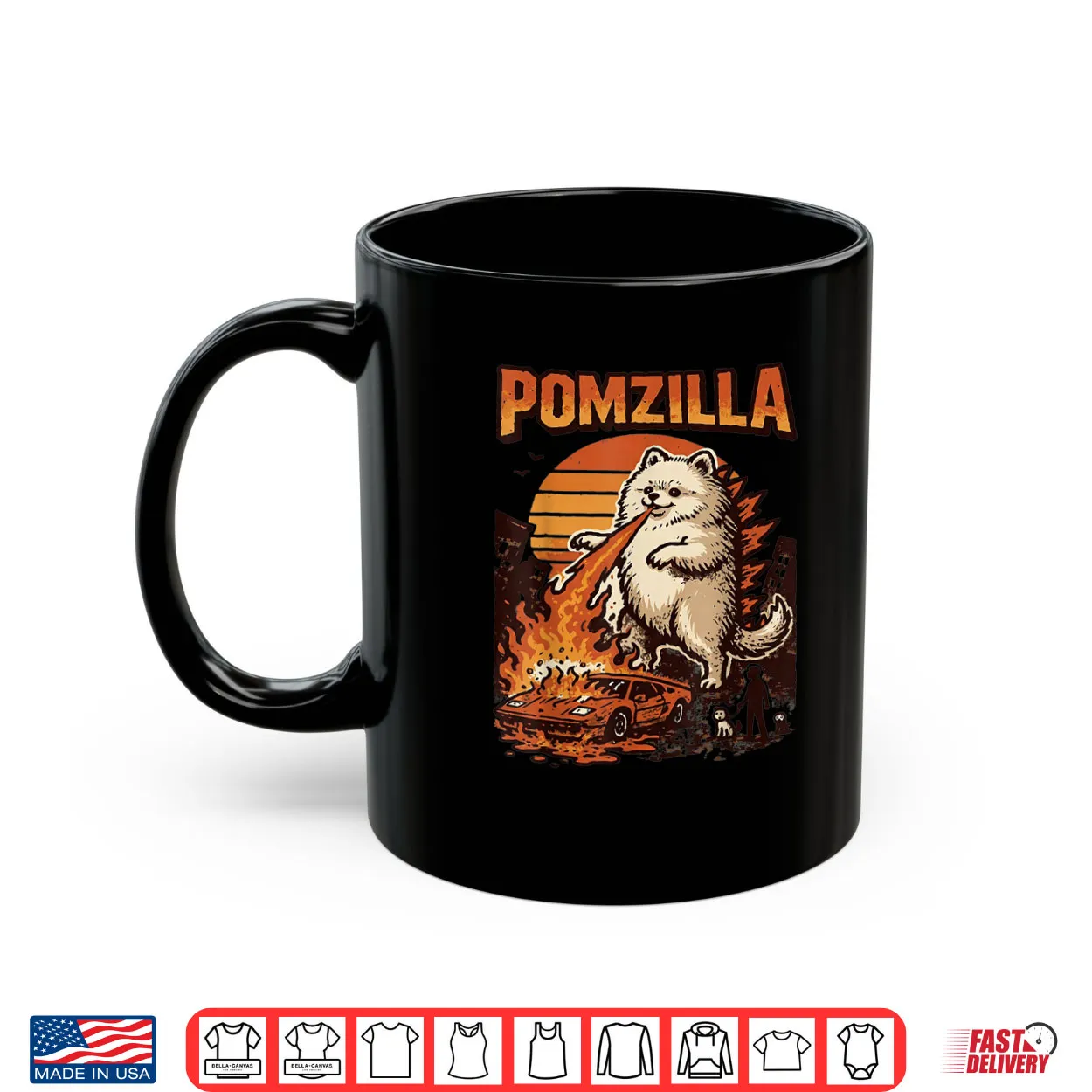 Pomzilla Pomeranian Dog Vintage Monster Pom Dog Lover Shirt Pomzilla Pomeranian Dog Vintage Monster Pom Dog Lover Shirt