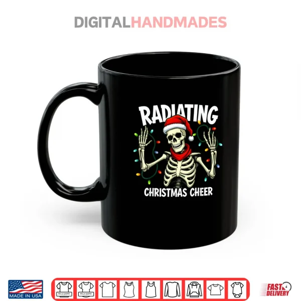 Mug Radiating Christmas Cheer Skeleton Christmas Light t Xray Te Shirt