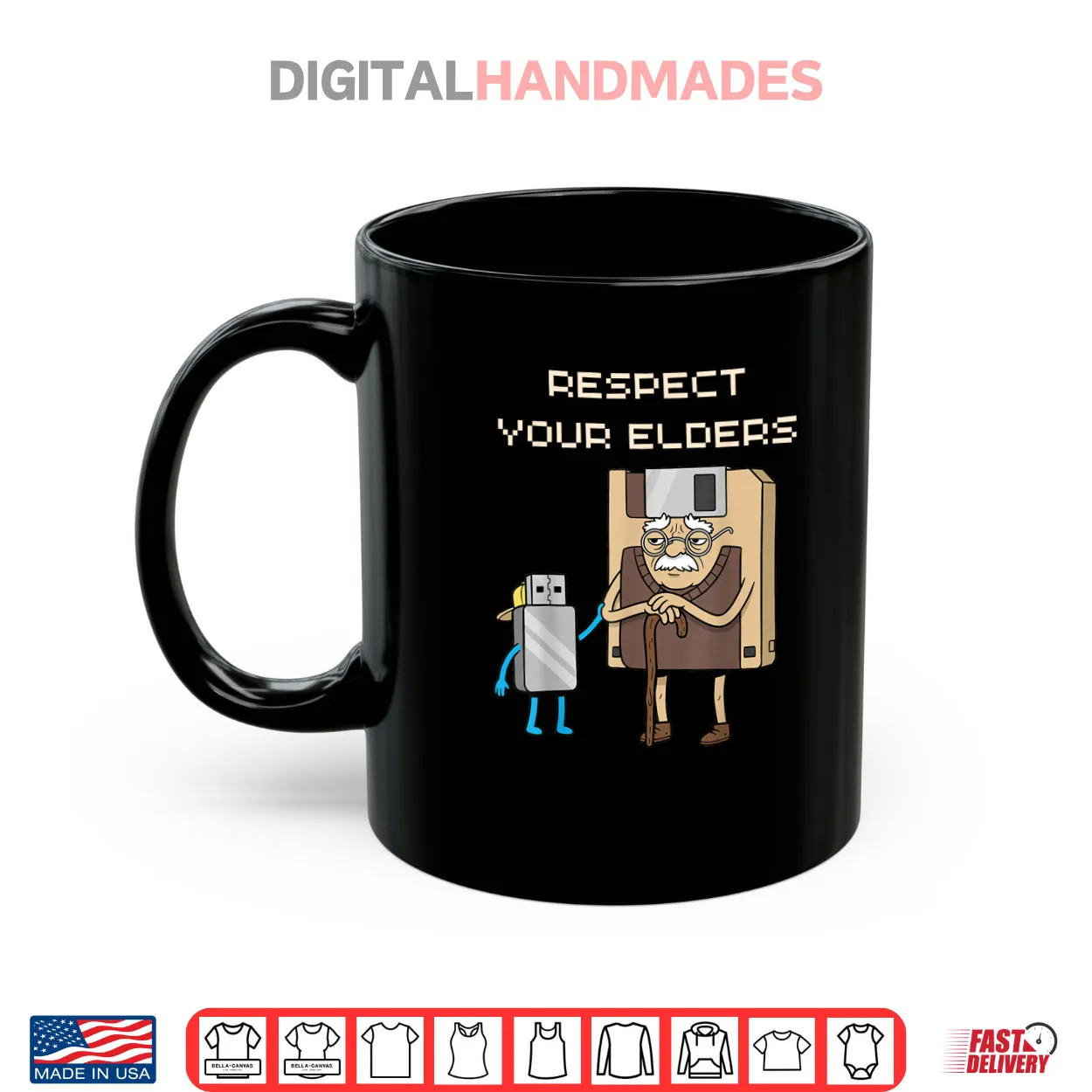 Respect Your Elders Funny Floppy Disk USB Stick Shirt Respect Your Elders Funny Floppy Disk USB Stick Shirt